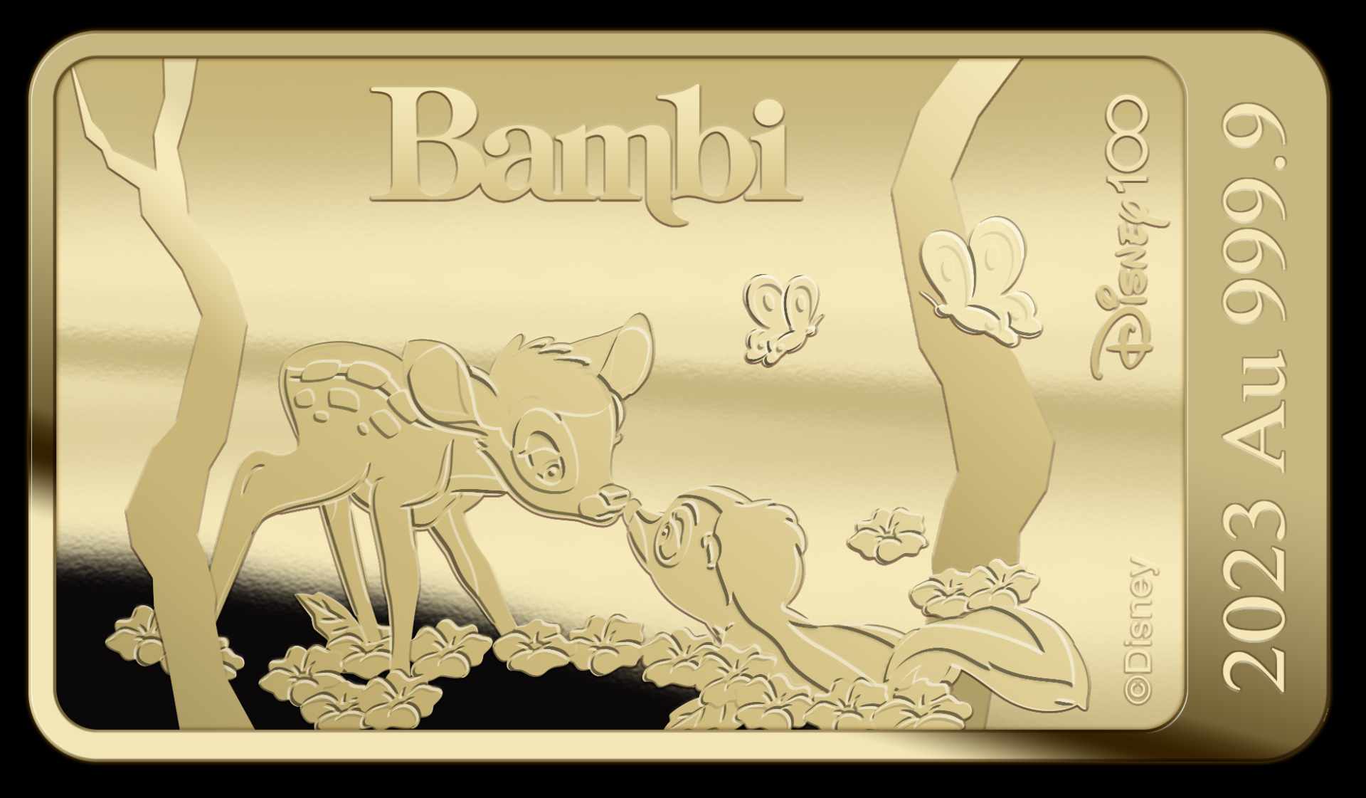 Bambi Gold Bar – Disney 100 Years (1/100 oz)
