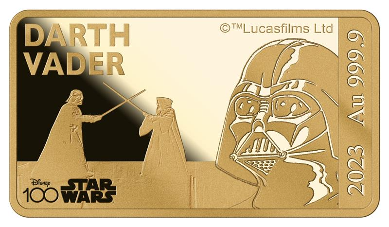 Darth Vader Gold Bar – Disney 100 Years (1/100 oz)