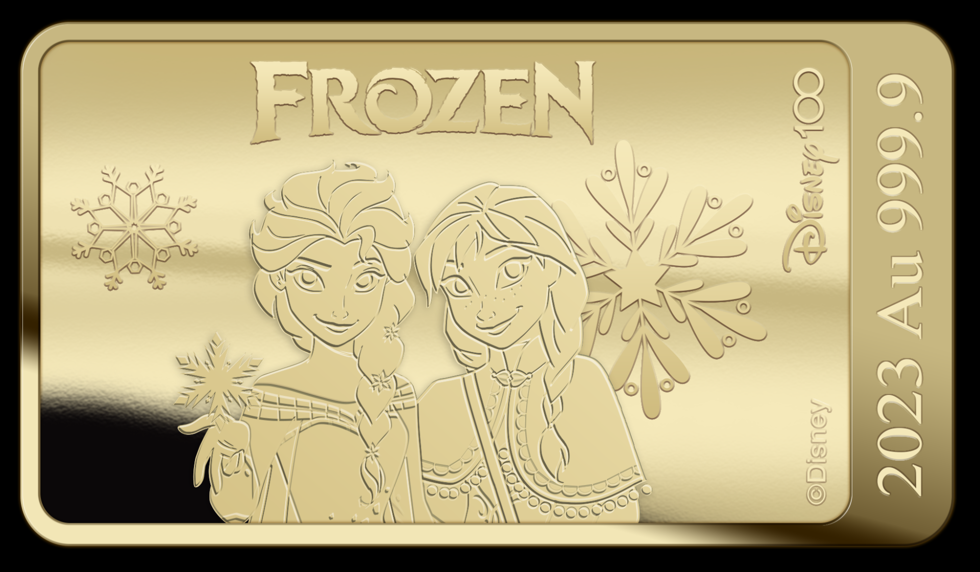 (sold out) Frozen Gold Bar – Disney 100 Years (1/100 oz)