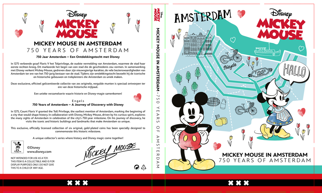 750 Years of Amsterdam – Mickey Mouse – Exclusive Gold plated Coin Set