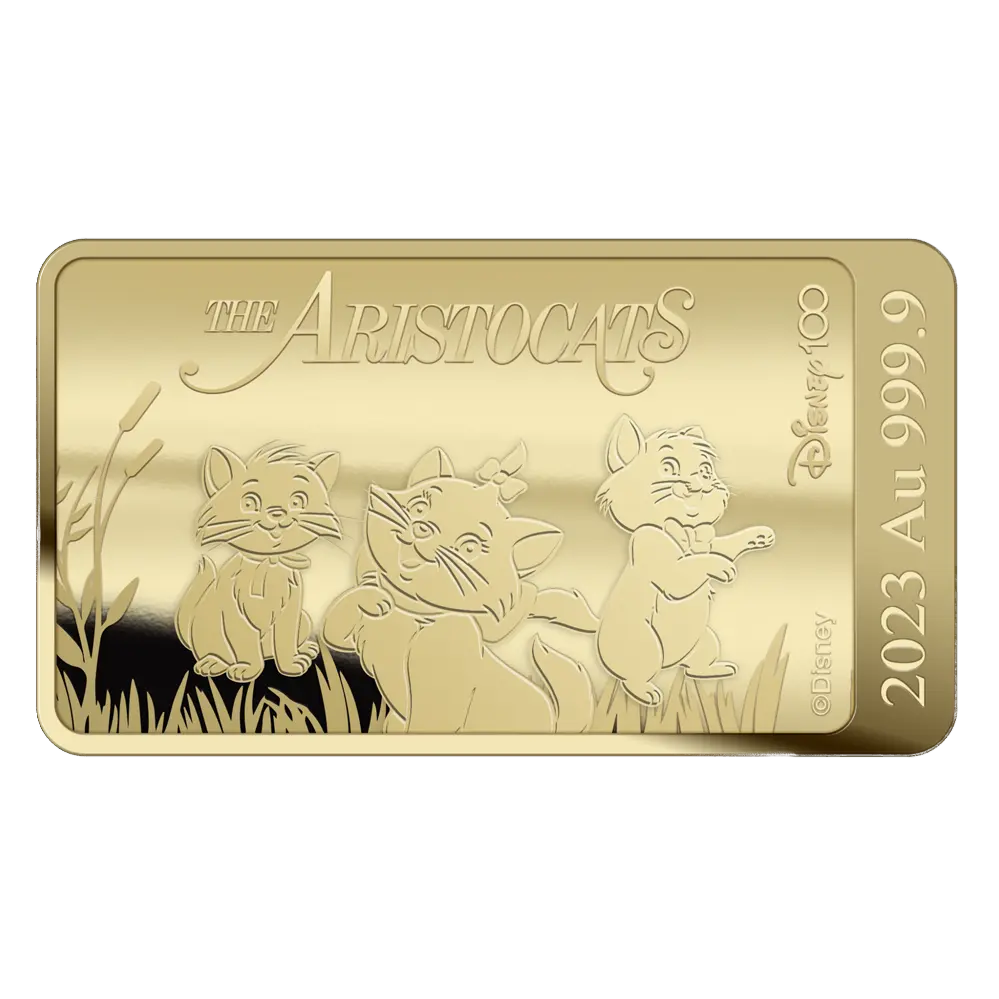 (Sold out)The Aristocats Gold Bar – Disney 100 Years (1/100 oz)