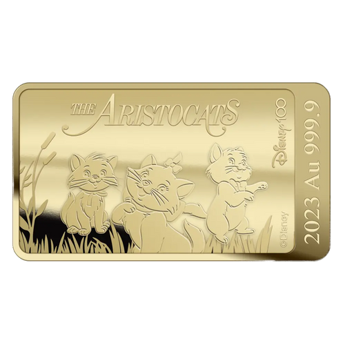 (Sold out)The Aristocats Gold Bar – Disney 100 Years (1/100 oz)