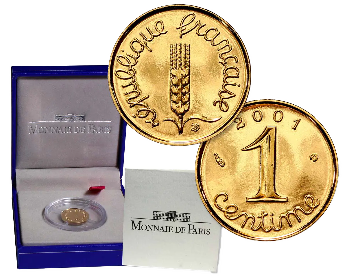 1 Centime Épi Gold  2001 — Monnaie de Paris