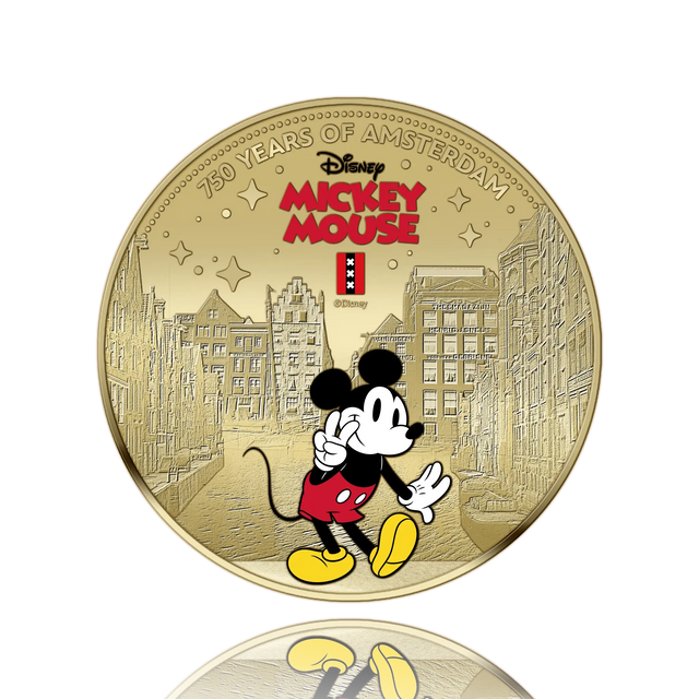 750 Jaar Amsterdam – Mickey Mouse – Exclusieve Vergulde Muntenset